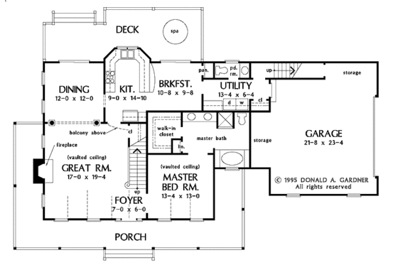 Floor Plan - Main Floor for Country House Plan #929-491 - 3 bed, 2.5 bath