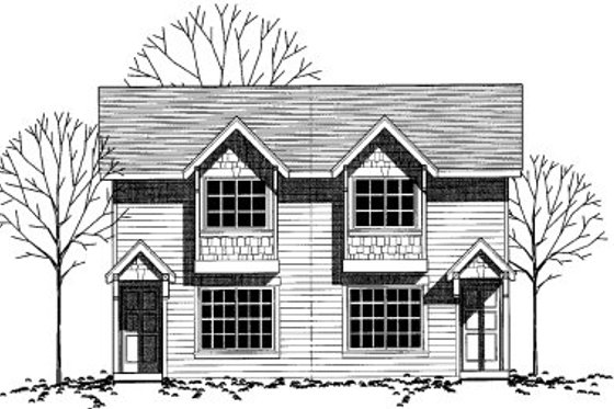 Exterior - Front Elevation for Traditional House Plan #303-369 - 2 bed, 1 bath