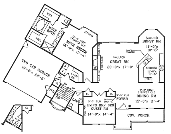 Architectural House Design - Country Floor Plan - Main Floor Plan #314-286