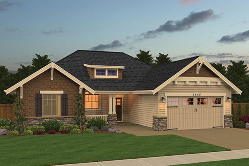 Craftsman Style House Plan - 3 Beds 2 Baths 1445 Sq/Ft Plan #943-48