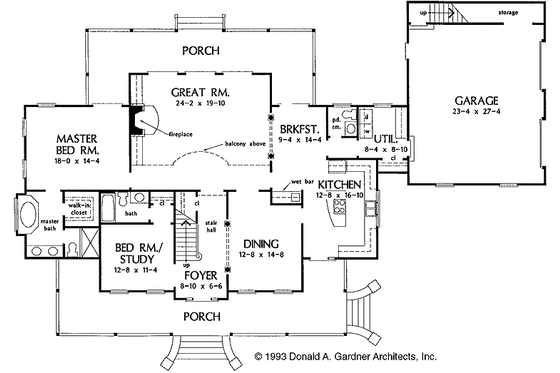 Floor Plan - Main Floor for Country House Plan #929-165 - 4 bed, 3.5 bath