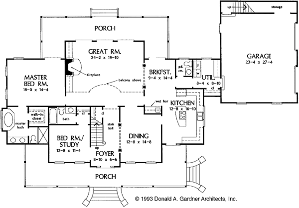 Architectural House Design - Country Floor Plan - Main Floor Plan #929-165