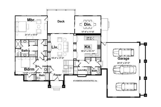 Floor Plan - Main Floor for Craftsman House Plan #928-203 - 4 bed, 3 bath