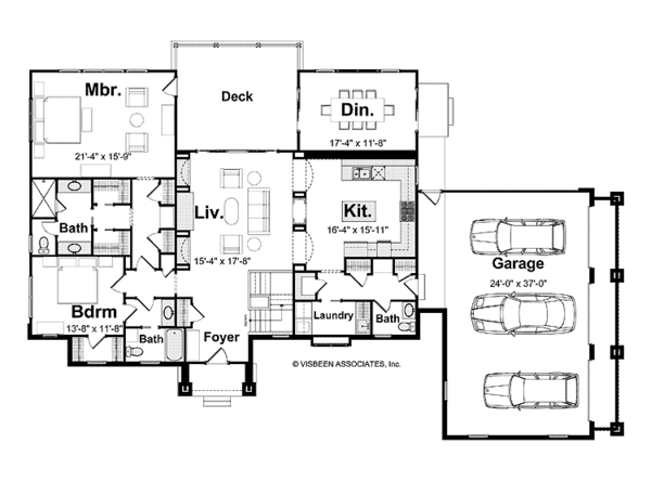 House Plan Design - Craftsman Floor Plan - Main Floor Plan #928-203