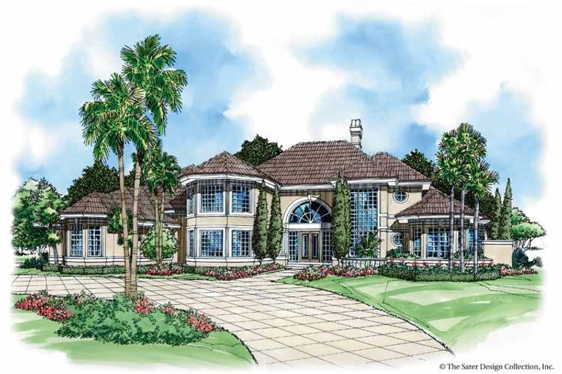House Plan Design - Mediterranean Exterior - Front Elevation Plan #930-37