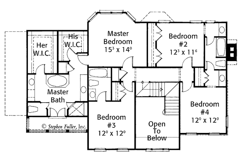 Home Plan - Floor Plan - Upper Floor for Country House Plan #429-362 - 4 bed, 3.5 bath