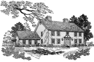 Colonial Exterior - Front Elevation Plan #72-693