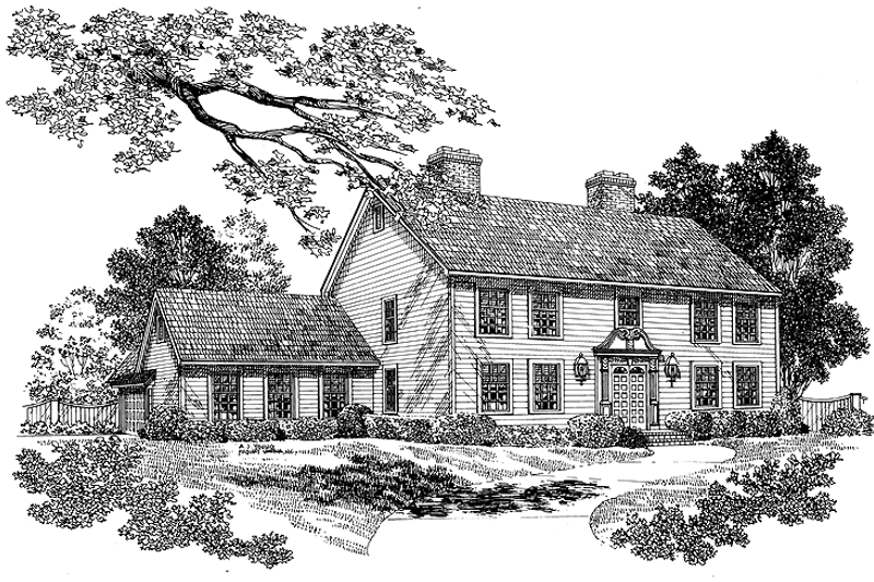 House Plan Design - Colonial Exterior - Front Elevation Plan #72-693