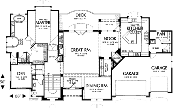 Dream House Plan - European Floor Plan - Main Floor Plan #48-431