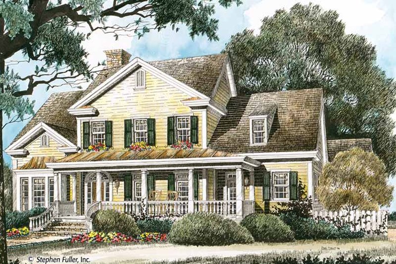 Home Plan - Exterior - Front Elevation 3 for Country House Plan #429-347 - 4 bed, 4.5 bath