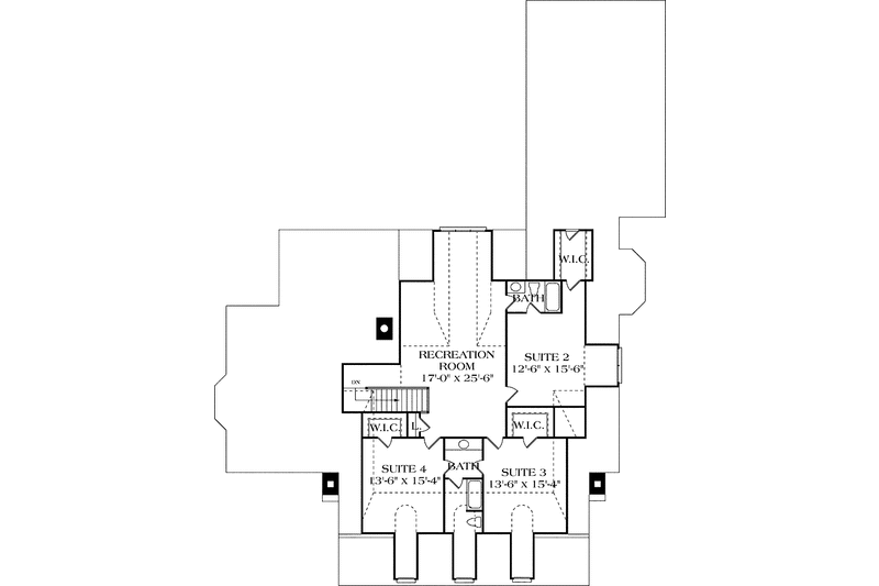 Dream House Plan - Floor Plan - Upper Floor for Colonial House Plan #453-327 - 4 bed, 3.5 bath