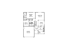 Floor Plan - Main Floor for Ranch House Plan #1010-1 - 2 bed, 2 bath