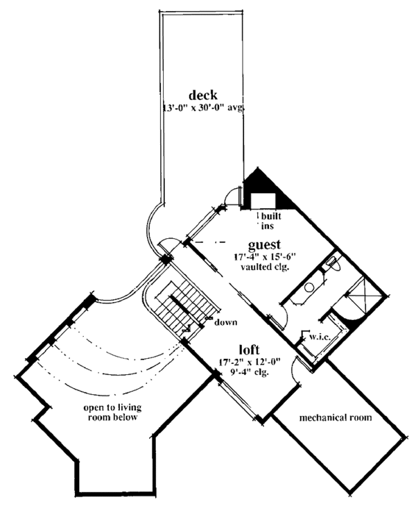 House Blueprint - Mediterranean Floor Plan - Upper Floor Plan #930-101