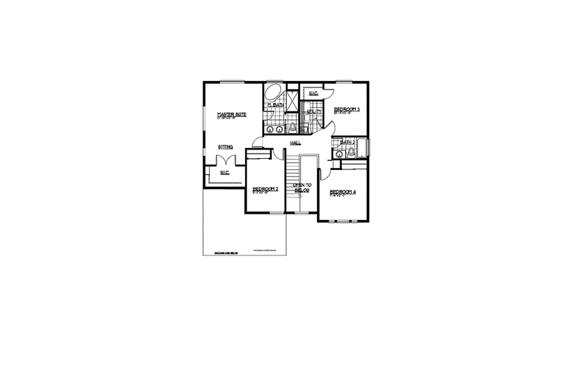Home Plan - Floor Plan - Upper Floor for Craftsman House Plan #569-20 - 4 bed, 2.5 bath
