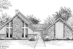 House Design - Exterior - Front Elevation for Contemporary House Plan #45-496 - 3 bed, 2 bath
