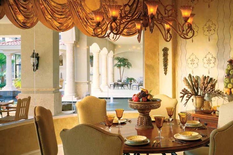 House Design - Interior - Dining Room for Mediterranean House Plan #930-54 - 4 bed, 4 bath