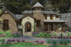 Cottage Exterior - Front Elevation Plan #120-244
