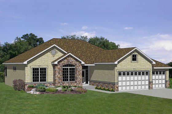 Exterior - Front Elevation for Traditional House Plan #116-183 - 3 bed, 2 bath