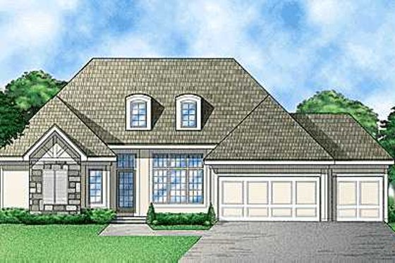 Exterior - Front Elevation for Traditional House Plan #67-196 - 3 bed, 3 bath
