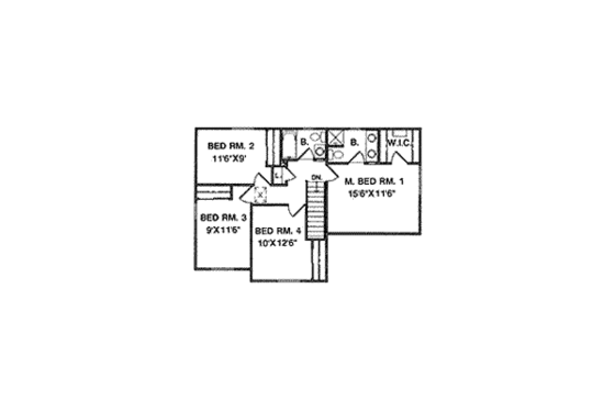 Floor Plan - Upper Floor for Traditional House Plan #116-193 - 4 bed, 2.5 bath