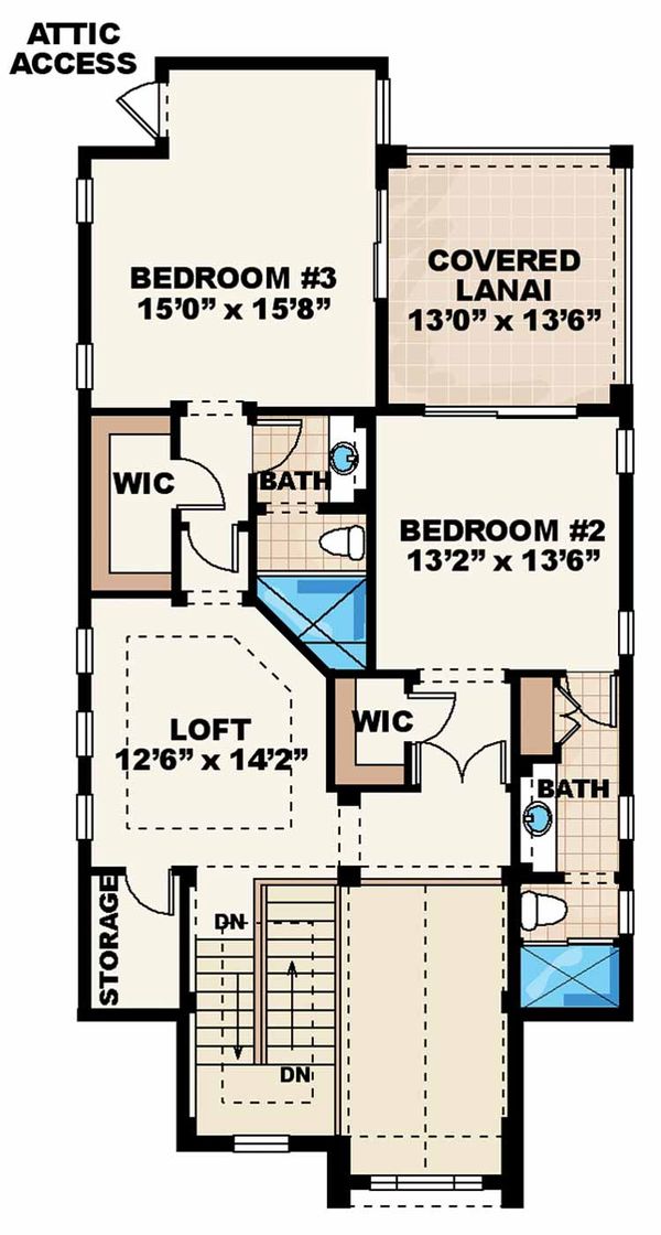 Dream House Plan - Country Floor Plan - Upper Floor Plan #1017-17
