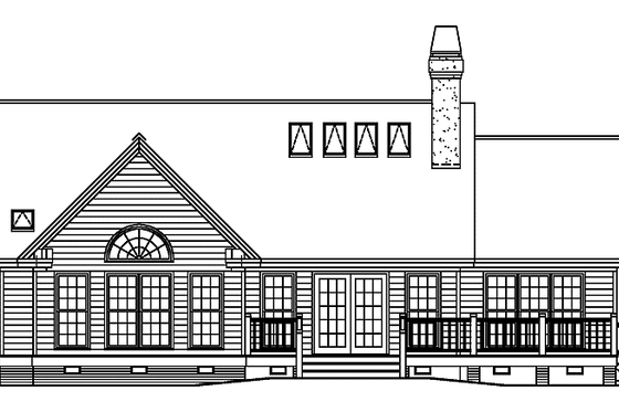 Exterior - Rear Elevation for Ranch House Plan #929-214 - 3 bed, 2 bath