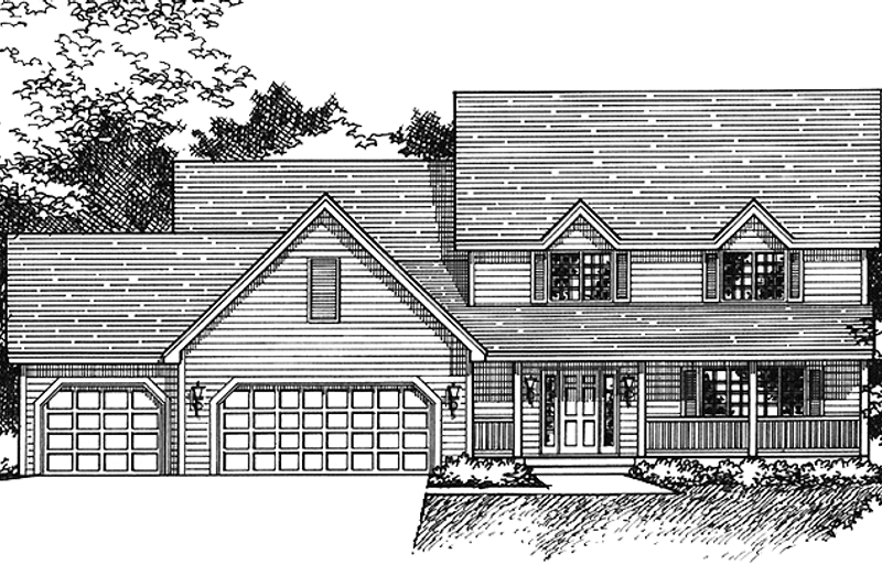 Home Plan - Exterior - Front Elevation 3 for Country House Plan #51-866 - 4 bed, 2.5 bath
