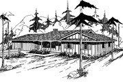 Country Style House Plan - 3 Beds 2 Baths 1280 Sq/Ft Plan #60-823 