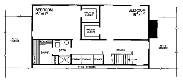 Home Plan - Country Floor Plan - Upper Floor Plan #72-583