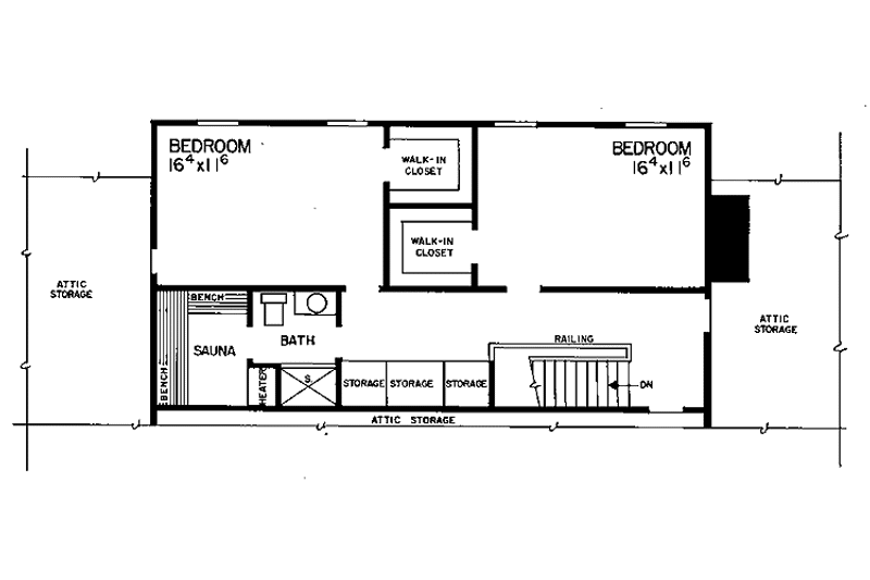 Home Plan - Floor Plan - Upper Floor for Country House Plan #72-583 - 4 bed, 3 bath