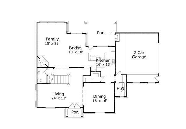Colonial Floor Plan - Main Floor Plan #411-654