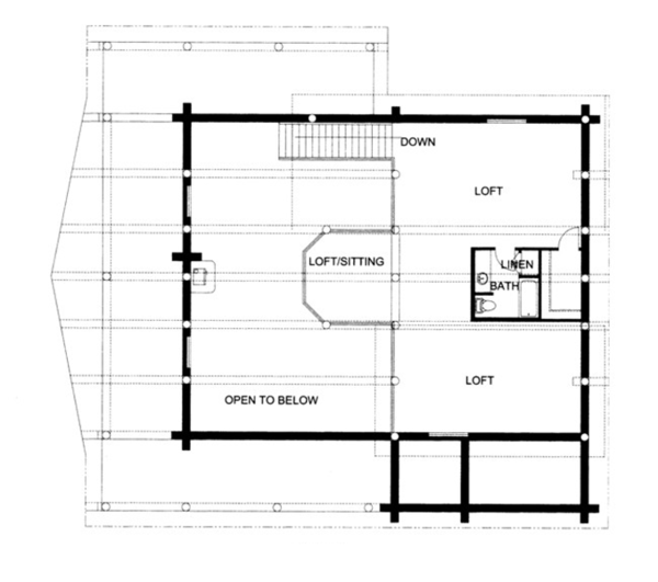 Home Plan - Log Floor Plan - Upper Floor Plan #117-826