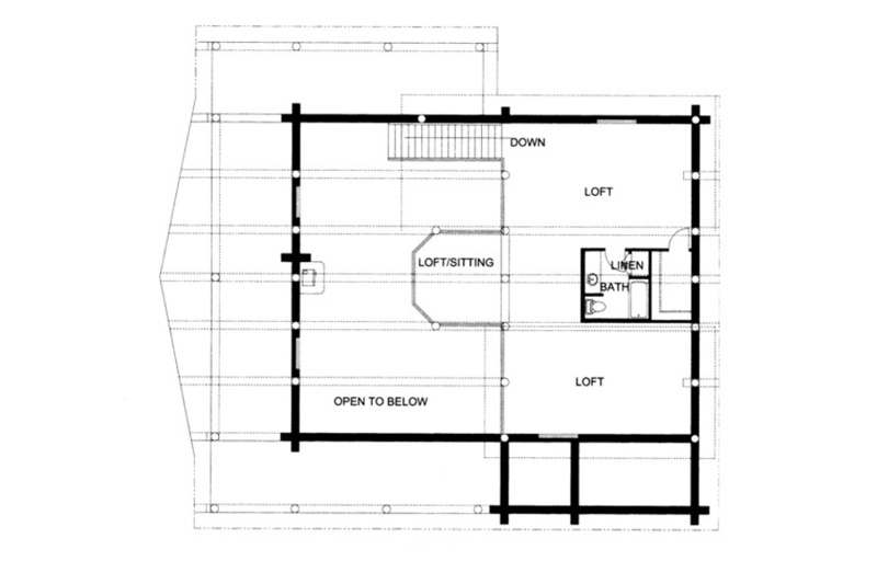 Home Plan - Floor Plan - Upper Floor for Log House Plan #117-826 - 1 bed, 2.5 bath