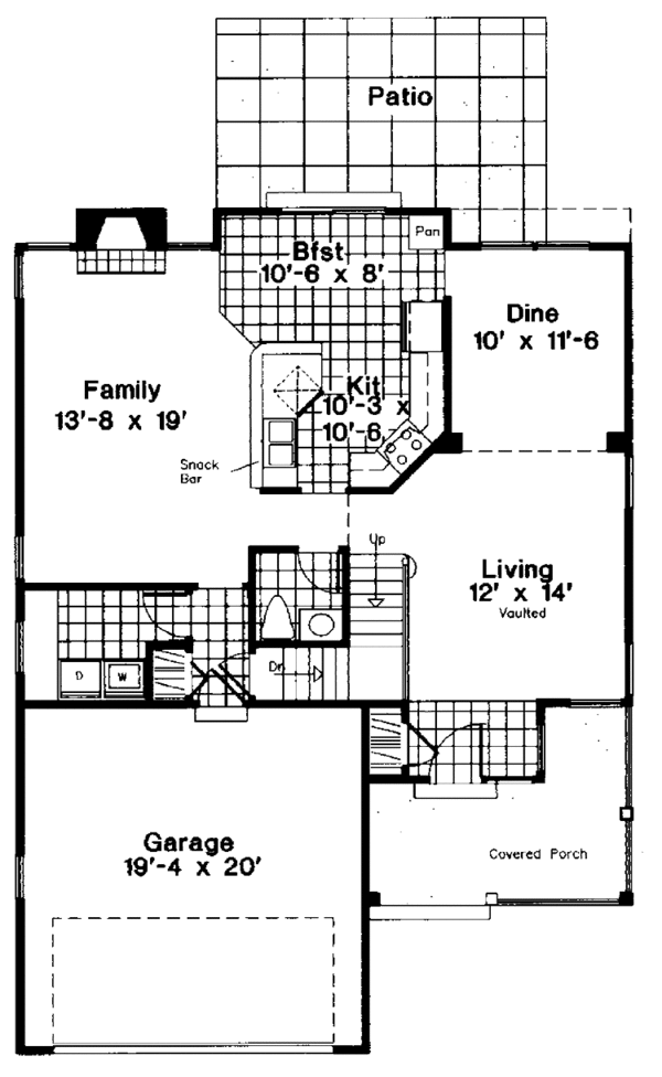 House Design - Country Floor Plan - Main Floor Plan #300-132