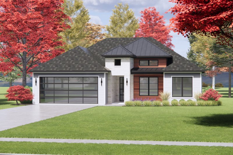 House Design - Exterior - Front Elevation 5 for Prairie House Plan #1096-115 - 3 bed, 2 bath