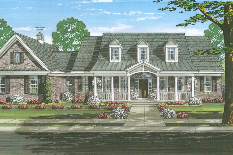 Architectural House Design - Country Exterior - Front Elevation Plan #46-490