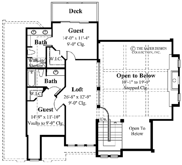 House Blueprint - Country Floor Plan - Upper Floor Plan #930-111