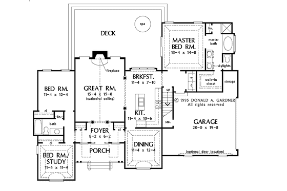 Floor Plan - Main Floor for Ranch House Plan #929-356 - 3 bed, 2 bath