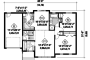Traditional Style House Plan - 2 Beds 1 Baths 1051 Sq/Ft Plan #25-4366 