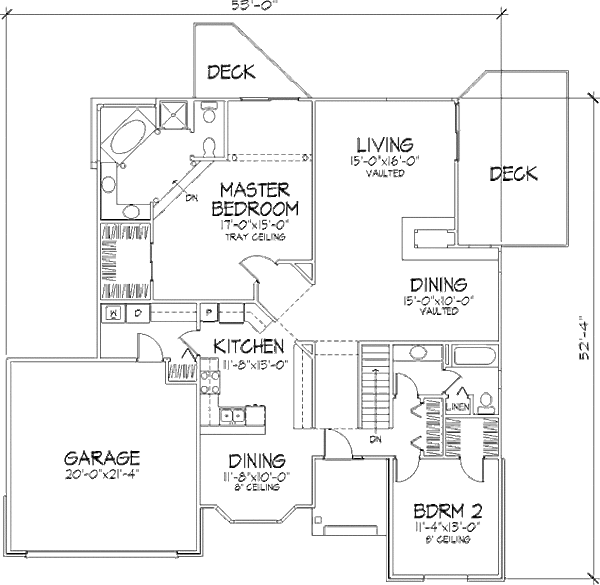 House Plan Design - Traditional Floor Plan - Main Floor Plan #320-431