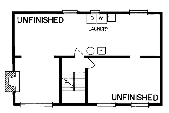 Floor Plan - Lower Floor for Traditional House Plan #47-114 - 3 bed, 1 bath