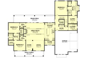 Floor Plan - Main Floor for Farmhouse House Plan #430-251 - 4 bed, 3.5 bath