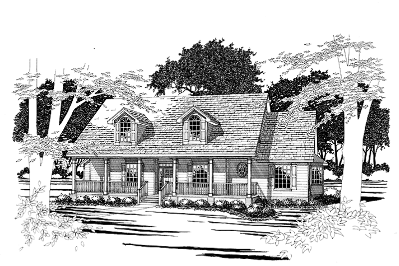 Architectural House Design - Country Exterior - Front Elevation Plan #472-45