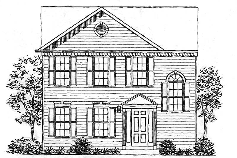 Architectural House Design - Colonial Exterior - Front Elevation Plan #320-1048