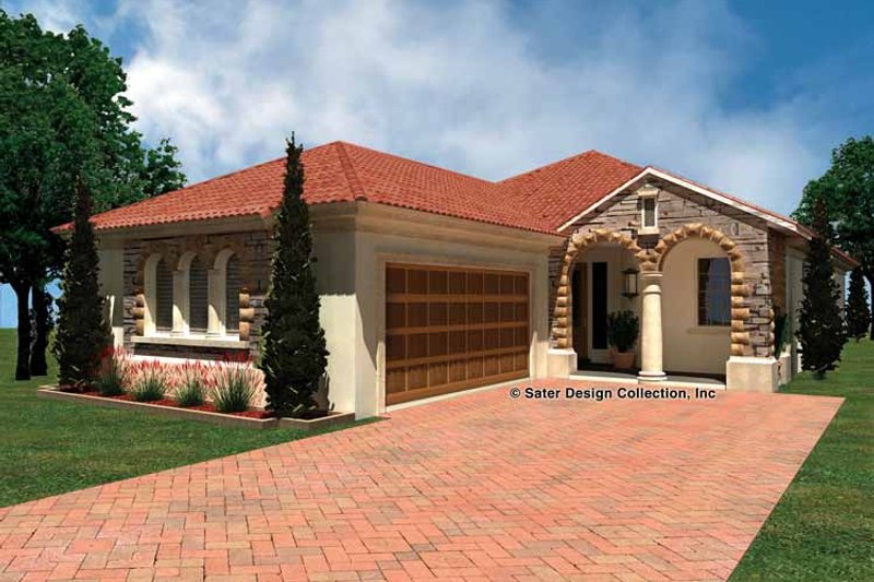 Home Plan - Exterior - Front Elevation 3 for Mediterranean House Plan #930-429 - 2 bed, 2 bath