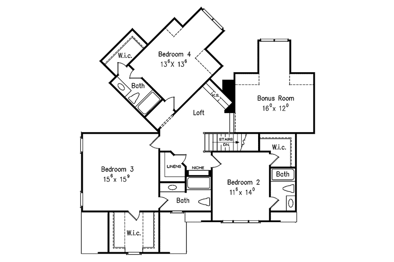 Home Plan - Floor Plan - Upper Floor for European House Plan #927-474 - 4 bed, 4.5 bath