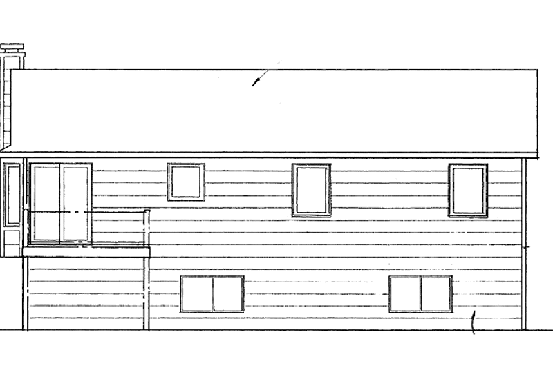 Home Plan - Exterior - Rear Elevation for Traditional House Plan #58-222 - 3 bed, 2 bath