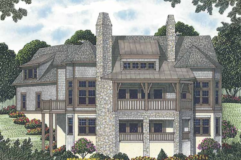 House Blueprint - Exterior - Rear Elevation for Craftsman House Plan #453-577 - 4 bed, 4 bath