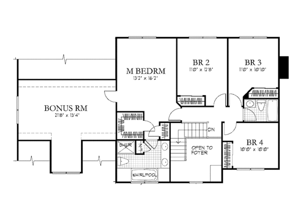 House Design - Country Floor Plan - Upper Floor Plan #1029-35