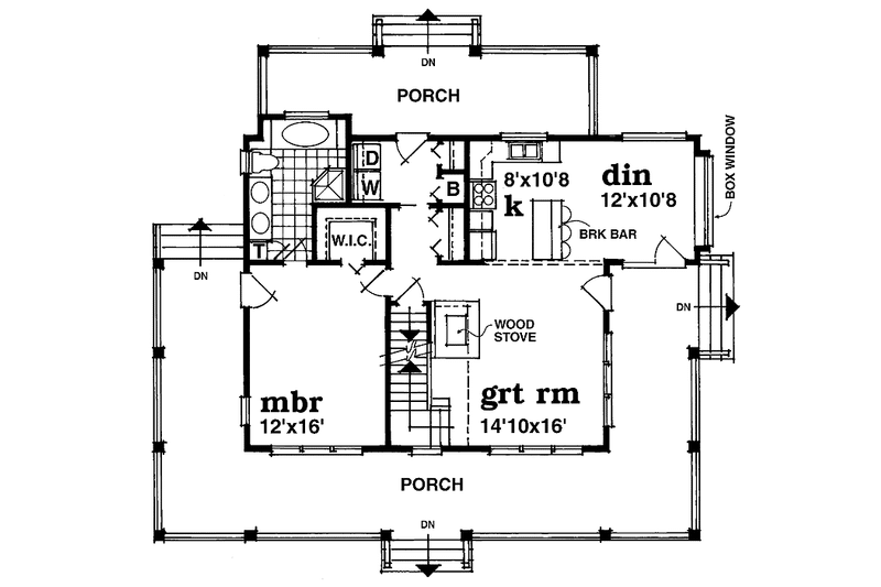 Home Plan - Floor Plan - Main Floor for Victorian House Plan #47-947 - 3 bed, 2 bath